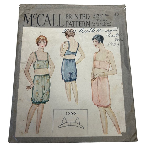 McCall Antique Early 1900's Pattern #5090 Ladies Underwear Set Size 38 HTF RARE - Picture 1 of 6